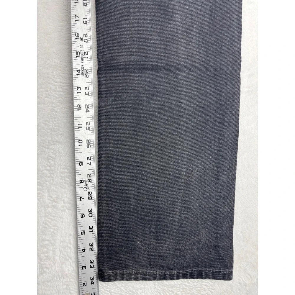 Levis 505 Mens 36x34 Jeans Fuzzy Black Faded Denim Dark Grungy Rocker Washed